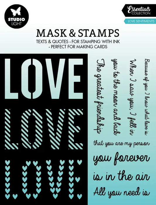 Love Sentiments Essentials Mask Stecil and Stamps Set