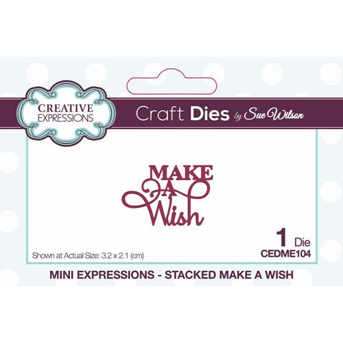 Creative Expressions Craft Dies Make a Wish Word Die for Cardmaking