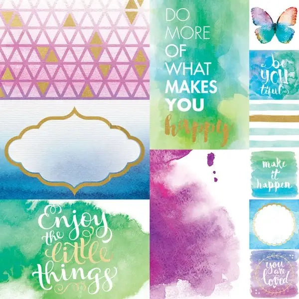 Do What Makes You Happy 12x12 Scrapbook Paper Double Sided - Paper House Productions