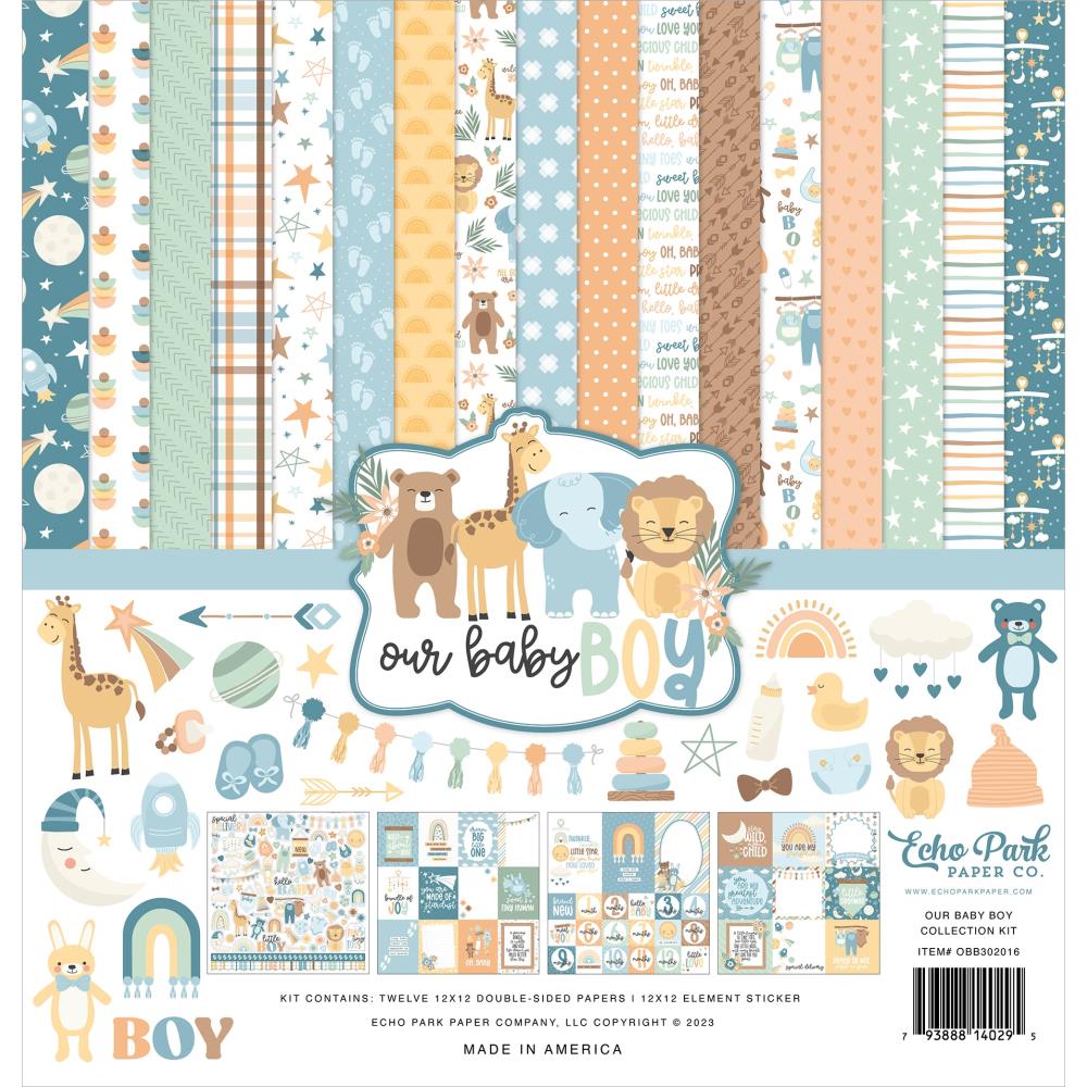 Our Baby Boy 12x12 Pattern Scrapbook Paper Pack by Echo Park