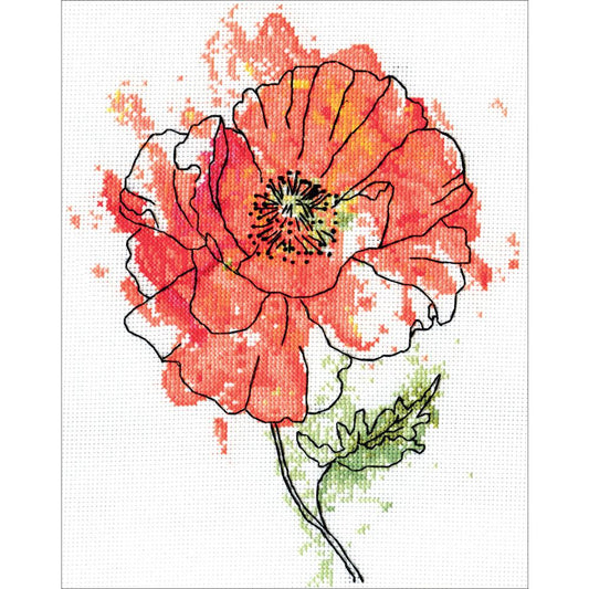 Peach Floral Cross Stitch Kit