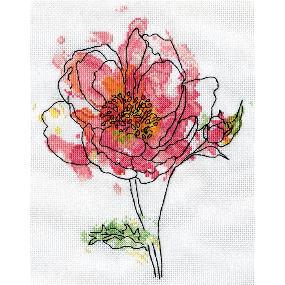 Pink Floral Cross Stitch Kit