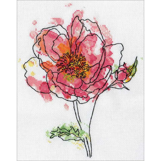 Pink Floral Cross Stitch Kit