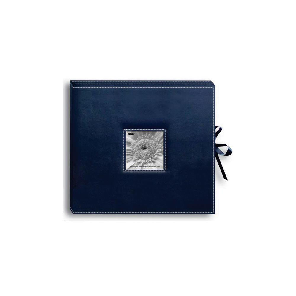Pioneer 3-Ring Sewn Leatherette Album Box 13"X14.5" Navy or Black Option
