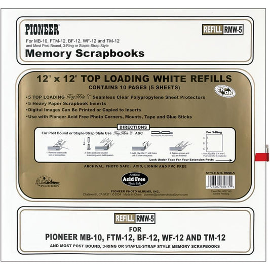 Pioneer Universal Top-Loading Page Protectors for Scrapbook Albums 5/Pkg