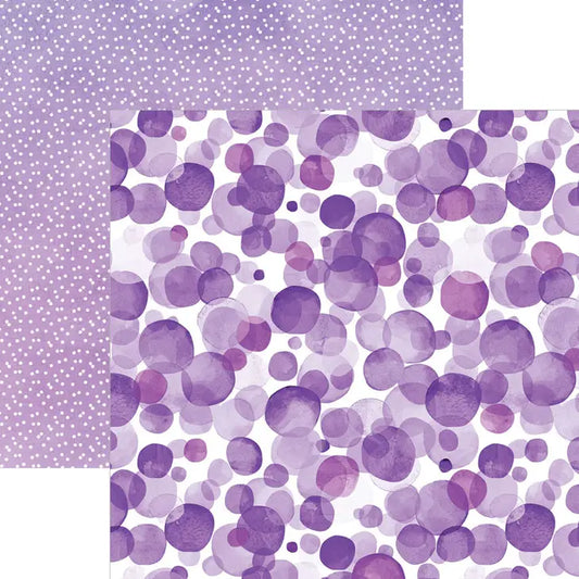 Purple Watercolor Polka Dots 12x12 Scrapbook Paper