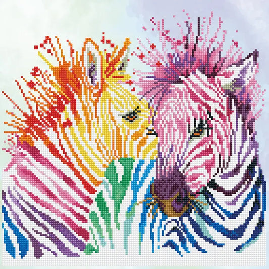 Rainbow Zebras Diamond Dotz Painting Art Kit