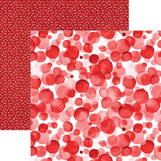 Red Watercolor Polka Dots 12x12 Scrapbook Paper - Paper House
