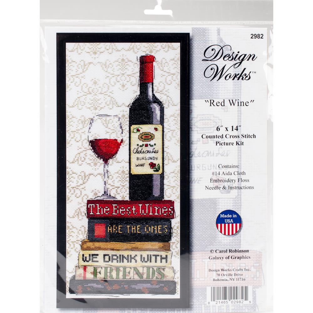Red Wine Cross Stitch Kit