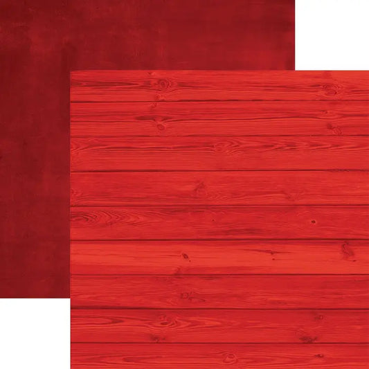 Red Wood Double Sided 12x12 Scrapbook Paper - Paper House Productions