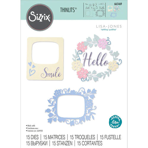 Sizzix Thinlits Rounded Picture Frames Craft Dies ny Lisa Jones