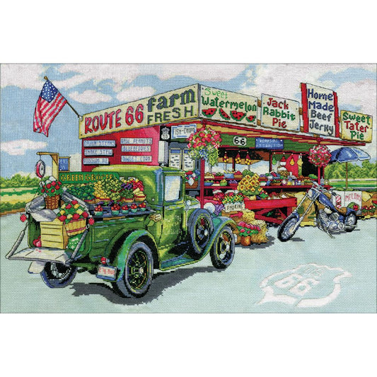 Route 66 Farmstand Cross Stitch Kit