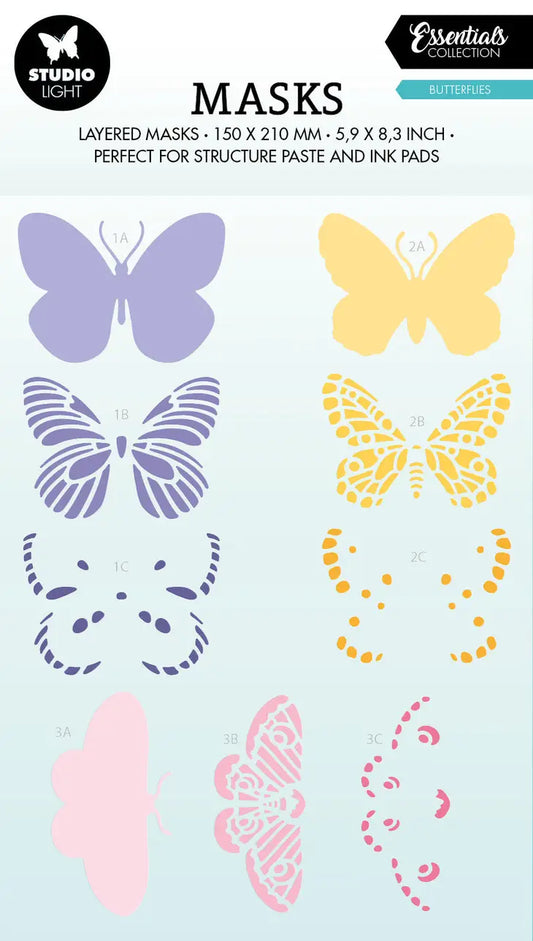 Fly Butterflies Essentials Mask Stencil Set Layered Butterflies