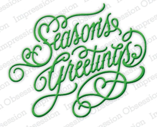 Seasons Greetings Craft Word Die by Impression Obsession