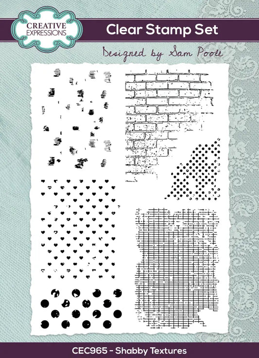Creative Expressions Shabby Textures Clear Stamps Cling Mount