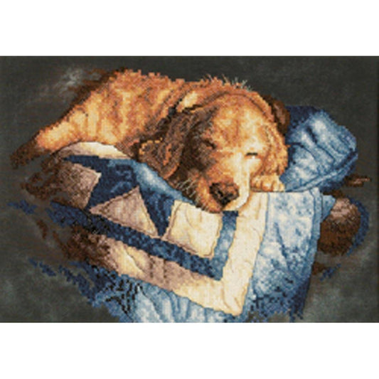 Snooze Cross Stitch Kit Retriever Dog