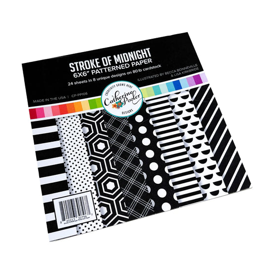 Stroke of Midnight Balck and White 6x6 Pattern Paper Pad - Cathrine Pooler Designs