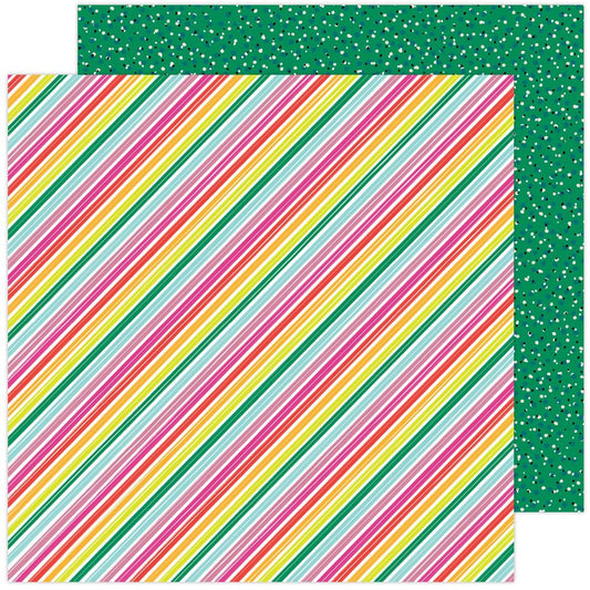 Summer Stripes Double Sided 12x12 Scrapbook Paper - Amy Tangerine
