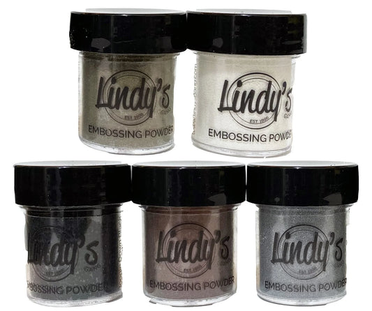 U So Fine Lindy's Stamp Gang Fine Embossing Powder Set Metals Black and White