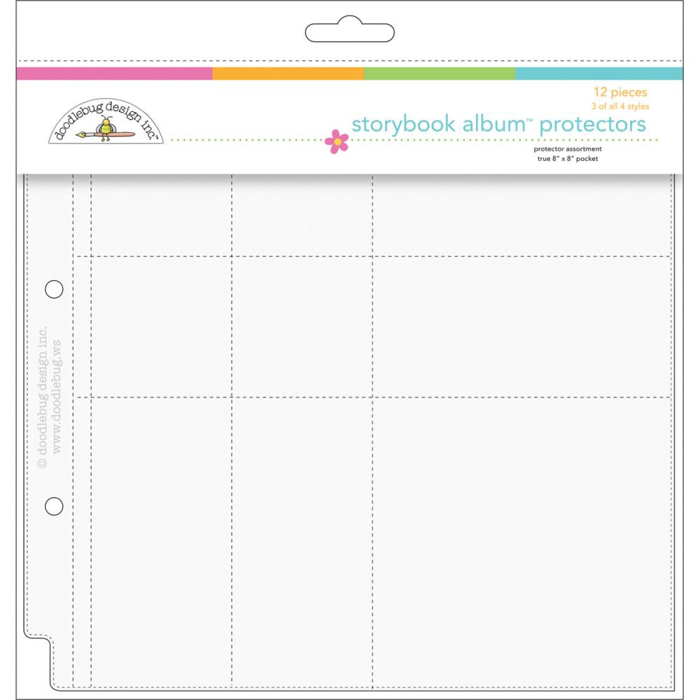 Doodlebug Page Protectors 8"X8" 3 Each of 4 Styles