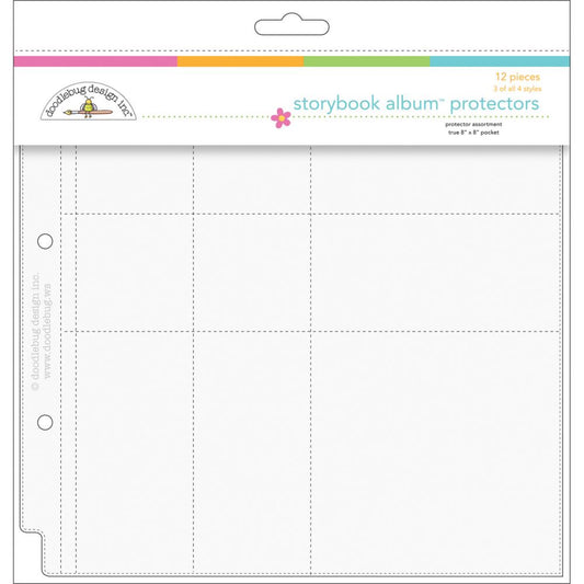 Doodlebug Page Protectors 8"X8" 3 Each of 4 Styles