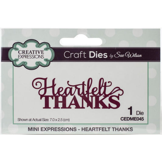 Heartfelt Thanks Word Craft  Die for Cardmaking - Creative Expressions