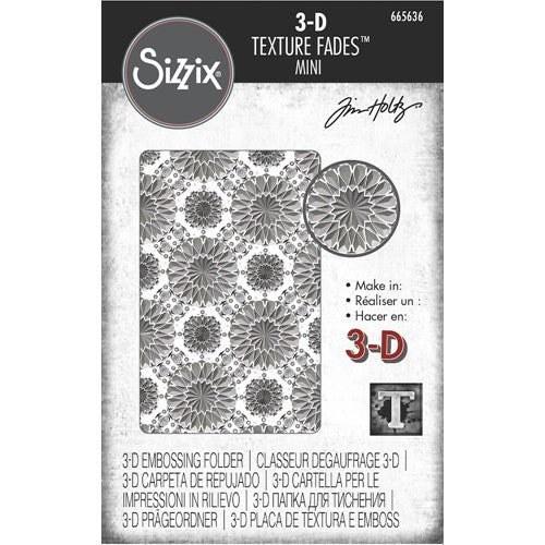 Sizzix Tim Holtz Kaleidoscope 3D Texture Fades Embossing Folder - Alterations Collection A6